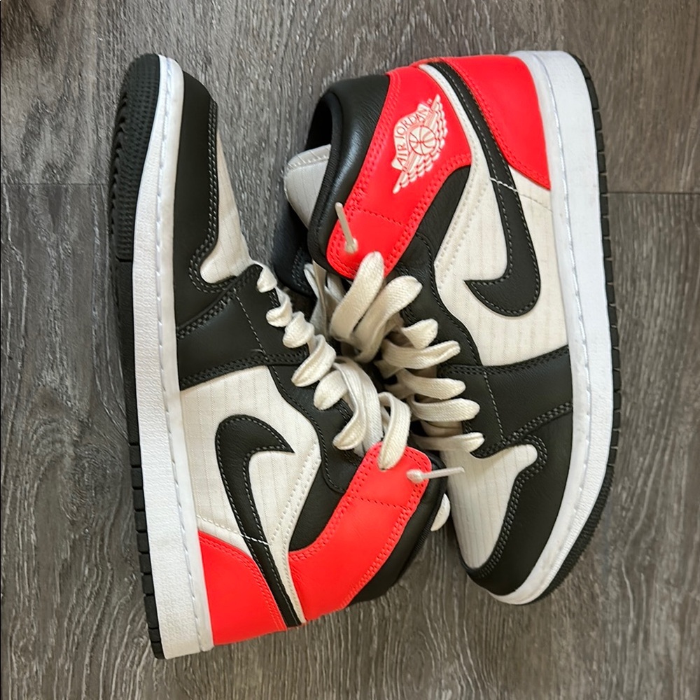 Nike Mids Sneakers in Black, White, and Red